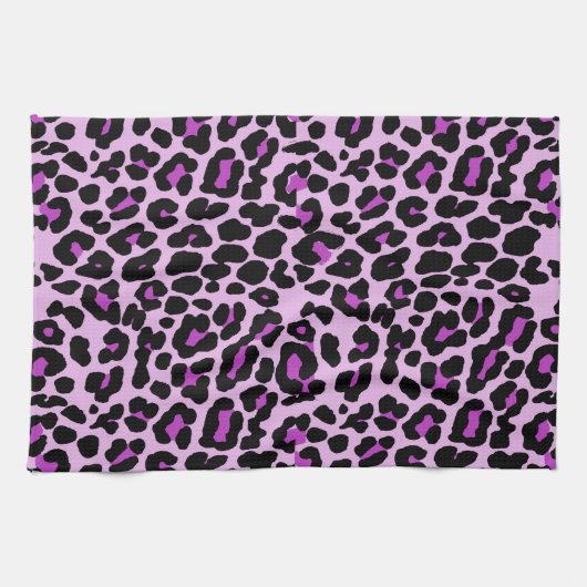 Roze en paarse, fashionable bladluipdruk theedoek (Horizontaal)