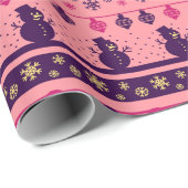 Roze en Paarse feestelijke feestvreugde Cadeaupapier (Rol Hoek)