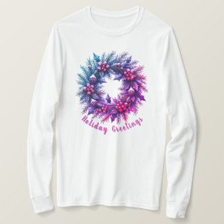 Roze en Paarse feestelijke lange mouw T-shirt