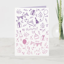 Roze en paarse feestkaart