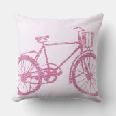 Roze en Paarse fietsen Pillow Kussen (Voorkant)