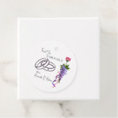 Roze en paarse floraal bedankjes labels (In situ)