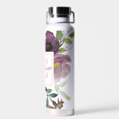 Roze en paarse floraal gepersonaliseerd waterfles (Achterkant)