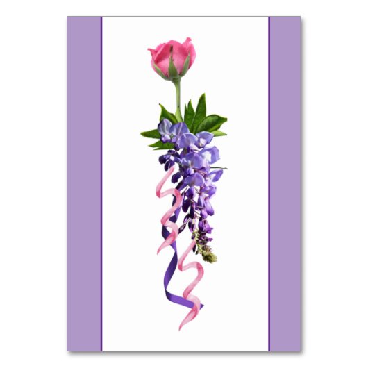 Roze en paarse floraal kaart (Achterkant)