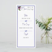 Roze en paarse floraal menu (Staand voorkant)