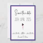 Roze en paarse floraal save the date (Voorkant)