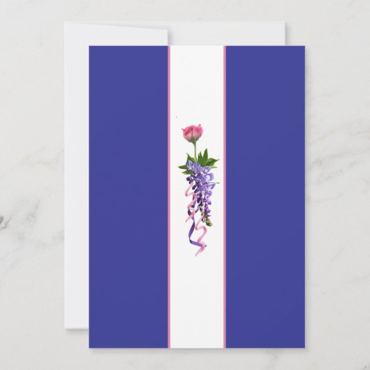 Roze en paarse floraal save the date (Achterkant)