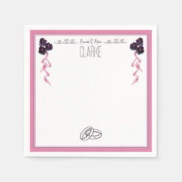 Roze en paarse floraal servet