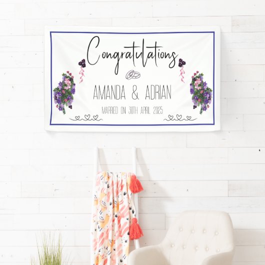 Roze en paarse floraal spandoek (Insitu)