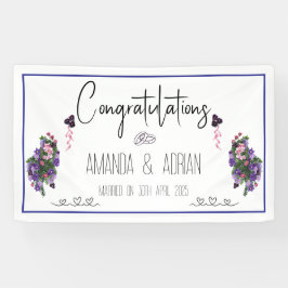 Roze en paarse floraal spandoek