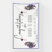 Roze en paarse floraal spandoek (Verticaal)