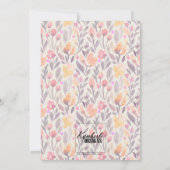 Roze en Paarse Floral Birthday Kaart (Achterkant)