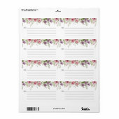 Roze en Paarse Floral Border Shipping Labels (Full Sheet)