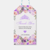 Roze en Paarse Floral Dank je Labels Cadeaulabel (Voorkant)