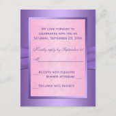 Roze en Paarse Floral dragen de kaart van RSVP (Achterkant)