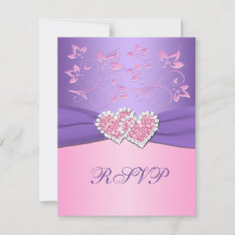 Roze en Paarse Floral dragen de kaart van RSVP