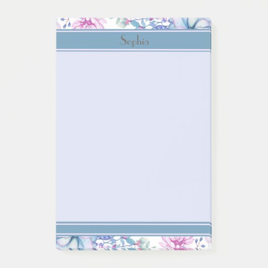 Roze en Paarse Floral en Succulenten Post-it® Notes (Voorkant)