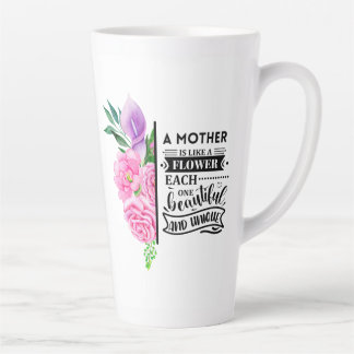 Roze en paarse Floral Latte Mok