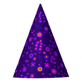 Roze en Paarse Floral Party Pet Feesthoedjes