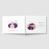 Roze en Paarse Floral Wedding Gastenboek (Volledig)