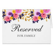 Roze en paarse florale bruiloft, gereserveerd teke (Voorkant Horizontaal)