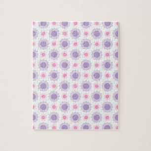 Roze en paarse florale patronen legpuzzel