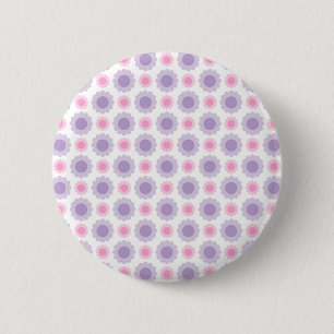 Roze en paarse florale patronen ronde button 5,7 cm
