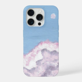Roze en Paarse Fluffy Wolken Hoesje iPhone 15 Pro Case