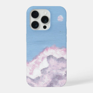 Roze en Paarse Fluffy Wolken Hoesje iPhone 15 Pro Case