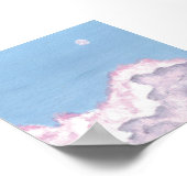 Roze en Paarse Fluffy Wolken Print (Hoek)