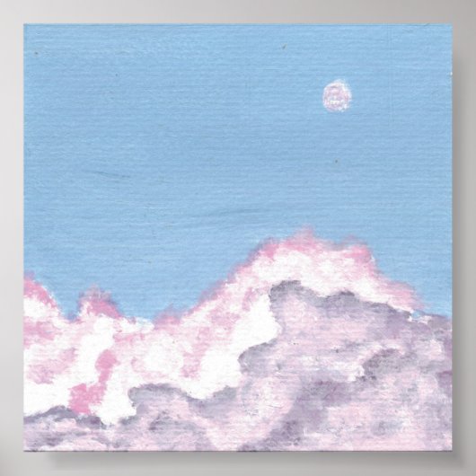 Roze en Paarse Fluffy Wolken Print (Voorkant)