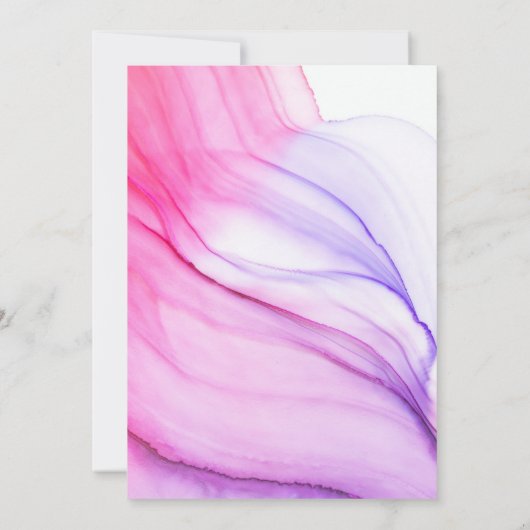 Roze en Paarse fluïde textuur 40e verjaardag vrouw Kaart (Achterkant)