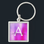 Roze en Paarse fonogram roestvrij staal Sleutelhanger<br><div class="desc">Hot Pink en Paarse Ombre Faux Roestvrij staal Metallic Elegant Sleutelhanger. Deze Sleutelhangers kunnen worden aangepast om uw initiaal en voornaam te omvatten. Deze sleutelketens maken geweldige verjaardag,  vrijgezellenfeest of bacheloretfeesten.</div>