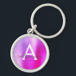 Roze en Paarse fonogram roestvrij staal Sleutelhanger<br><div class="desc">Hot Pink en Paarse Ombre Faux Roestvrij staal Metallic Elegant Sleutelhanger. Deze Sleutelhangers kunnen worden aangepast om uw initiaal en voornaam te omvatten. Deze sleutelketens maken geweldige verjaardag,  vrijgezellenfeest of bacheloretfeesten.</div>