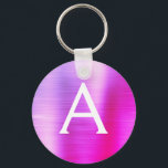 Roze en Paarse fonogram roestvrij staal Sleutelhanger<br><div class="desc">Hot Pink en Paarse Ombre Faux Roestvrij staal Metallic Elegant Sleutelhanger. Deze Sleutelhangers kunnen worden aangepast om uw initiaal en voornaam te omvatten. Deze sleutelketens maken geweldige verjaardag,  vrijgezellenfeest of bacheloretfeesten.</div>