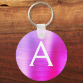 Roze en Paarse fonogram roestvrij staal Sleutelhanger (Voorkant)