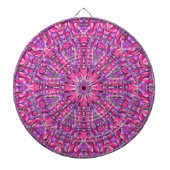 Roze en Paarse Fractal Kaleidoscoop Dartbord (Voorkant)