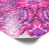 Roze en Paarse Fractal Kaleidoscoop Foto Afdruk (Hoek)