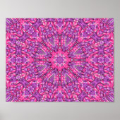 Roze en Paarse Fractal Kaleidoscoop Poster (Voorkant)
