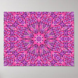 Roze en Paarse  Fractal Kaleidoscoop Poster