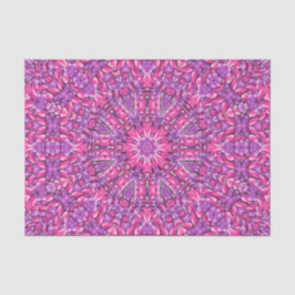 Roze en Paarse  Fractal Kaleidoscoop Tissuepapier