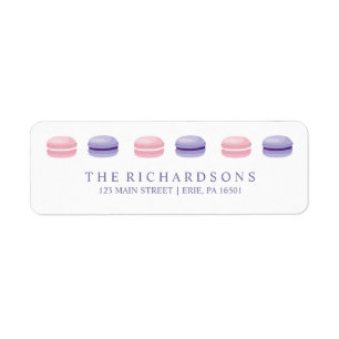 Roze en Paarse Franse Macarons Etiket