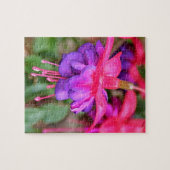 Roze en paarse Fuchsia bloemen in bloei Legpuzzel (Horizontaal)