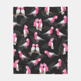 Roze en paarse galah papegaaipatroon fleece deken