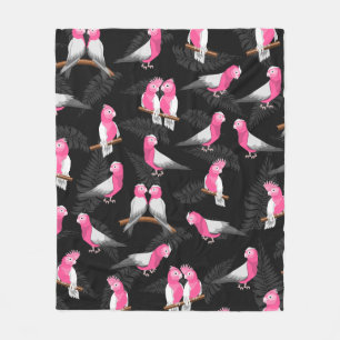 Roze en paarse galah papegaaipatroon fleece deken