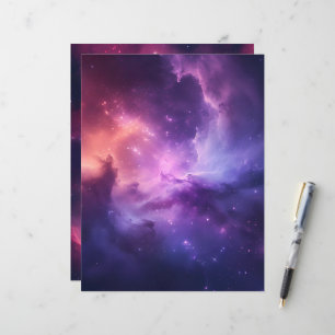 Roze en Paarse Galaxy Achtergrond Scrapbook Papier