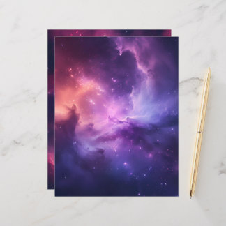 Roze en Paarse Galaxy Achtergrond Scrapbook Papier