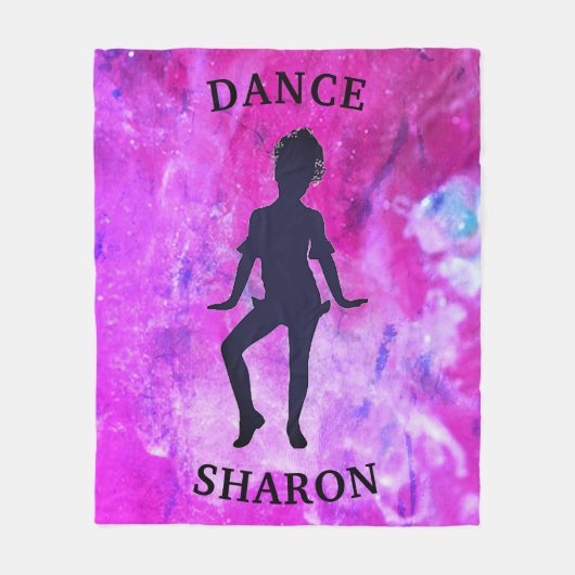 Roze en Paarse Galaxy Dance Fleece Deken (Voorkant)