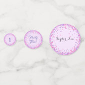 Roze en Paarse Gekleurde Confetti decor Verjaardag (Voorkanten)