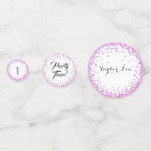 Roze en Paarse Gekleurde Confetti decor Verjaardag (Achterkanten)